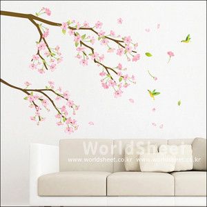 Pink Cherry Blossom Flower Home Decor Mural Art Removable Wall Sticker 