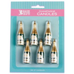 Champagne Birthday Cake Party Candles Favors Set of 6