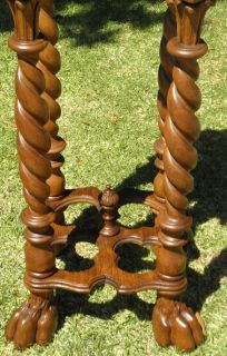 Antique Carved Italian Figural Cherry Wood Plant Stand Pedestal