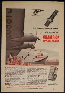 an original vintage ad for champion spark plugs looking ahead to the 