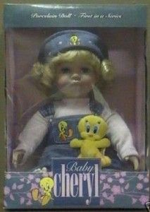 Warner Brothers Baby Cheryl w Tweety Porcelain Doll 1st in series