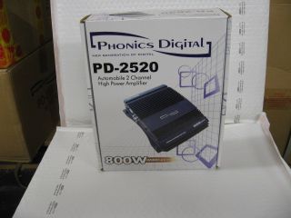 Phonics Digital PD 2520 2 Channel 800W Max Bridgeable Car Amplifier 