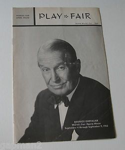 Maurice Chevalier 1962 Seattle Worlds Fair Opera House Play Fair 