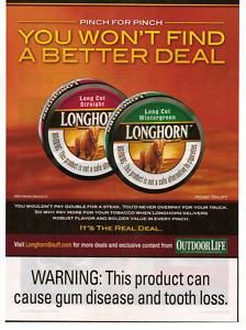 2011 Longhorn Canned Chewing Tobacco Can Snuff Magazine Print 