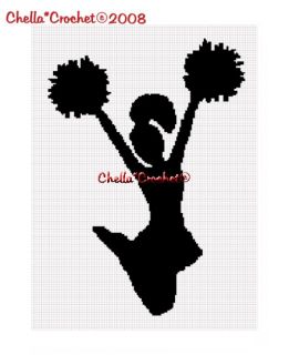 Cheerleader Silhouette Afghan Crochet Pattern Graph