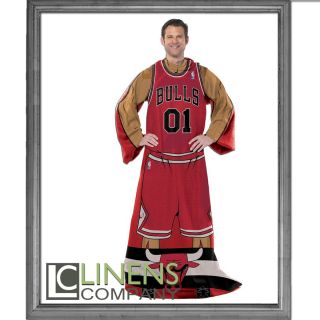 Licensed NBA Chicago Bulls Player Comfy Throw Fleece Blanket w/ Sleeve 