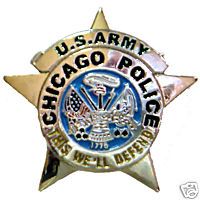 Chicago Police U S Army Badge Lapel Tie Pin