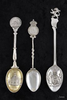 Sterling Souvenir Spoons Canada Edinburgh Chichester