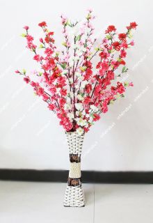 49 Artificial Silk Flowers Peach Blossom Cherry Spring Spray Branch 