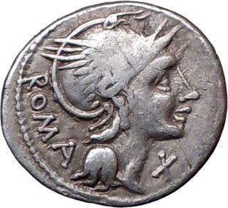 Republic T Flaminius Chilo Silver Roman Coin 109BC