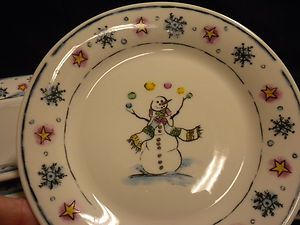 12 Pieces of Snowman Christmas Dishes by Home Essentials CHILLY 