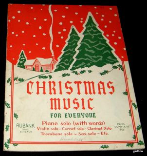 Christmas Music for Everyone 1937 Rubank Song Book Carols with Words 