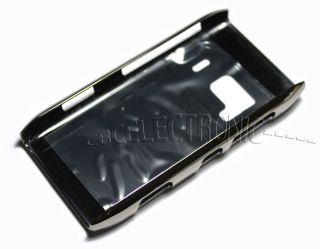 New Black Silver PU chrome hard case skin back cover for nokia N8