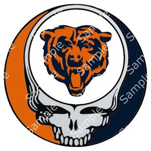 CHICAGO BEARS GRATEFUL DEAD STEAL YOUR FACE 3 ROUND VINYL DECAL