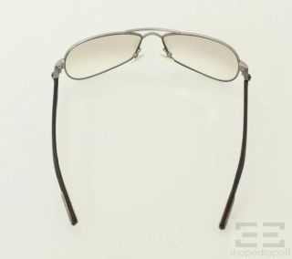 Chrome Hearts Gunmetal Black Leather Sunglasses