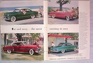 Vintage 1953 Chrysler New Yorker Dodge Plymouth Cranbrook Convertible 