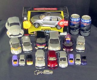 Lot of (20) Chrysler PT Cruiser Die Cast Cars, Toys and Cans