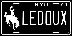 Chris Ledoux Wyoming Cowboy 1971 License Plate