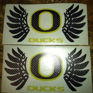 Oregon Ducks Decal Stickers Wings 3x6 Volt Troops Carbon Thomas 