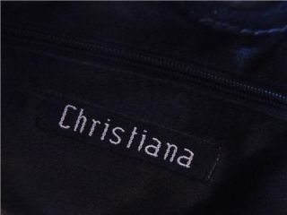 Christiana Black Soft Leather Hobo Hippie Beards Shoulder Handbag Bag 