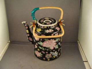 chinese hand painted floral tea kettle tea pot