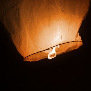 50x Orange Heart Shaped Lanterns Chinese Lamp Sky Lantern Wishing 