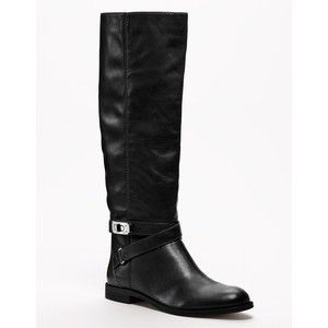 New A7078 Coach Christine Black Leather Tall Riding Boots 9 5 $298 