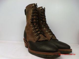 Pre Owned Mens CHIPPEWA Arroyos Black Odessa Bay Crazy Horse Packers 