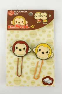 Monkey Paper Clip Bookmark Set Animal Gift Kids School