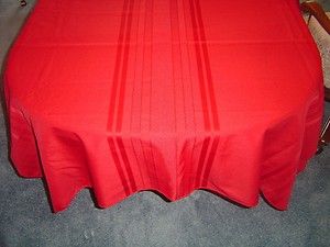 Red Christmas Holiday Linen Tablecloth 100 x 60 Rectangle Square 