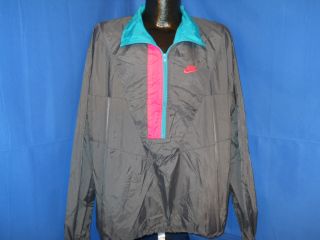 Vintage Nike Grey Neon Pink Unlined Zipper Nylon Wind Breaker Jacket