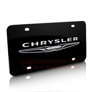 Chrysler New Logo Laser Etched Black License Plate, Licensed Product