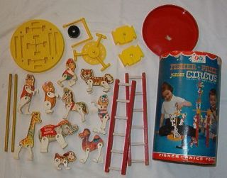 Vintage Fisher Price Junior Circus Playset Canister