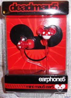 Deadmau5 Mini Mau5 Ear5 Red EARBUD Earphones w/ 3.5mm Plug