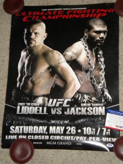 CHUCK LIDDELL RAMPAGE JACKSON UFC 71 SIGNED FIGHT POSTER psa