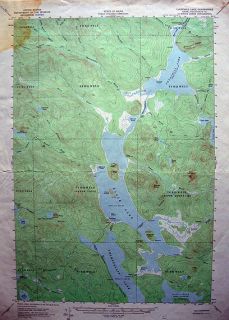 1962 Churchill Lake Maine Topo Piscataquis County Lakes Campgrounds