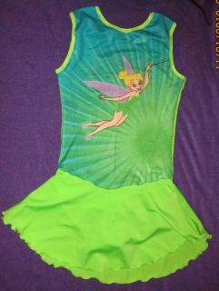 NEW girls size medium TINKERBELL print dance roller ice skating dress