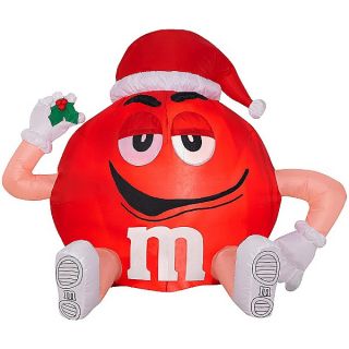 red m m with santa hat airblown christmas inflatable new