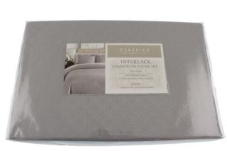 Classics by Charter Club New Gray Cotton 350 TC 3 PC Comforter Set