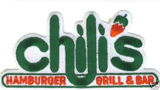Chilis Restaurant Bar Grill Official Logo Patch New