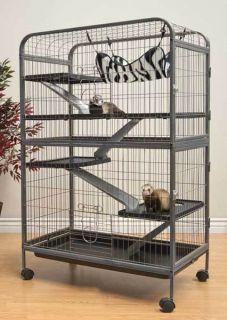   SERIES LARGE TOP QUALITY 5 LEVEL FERRET INDOOR HUTCH CAGE CHINCHILLA