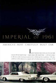 Chrysler Imperial 1961 Americas Most Carefully Built Car