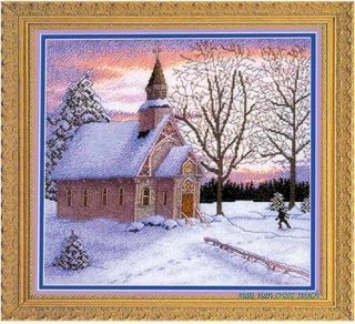  "Church in The Winter "Counted Cross Stitch Kits
