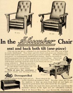 1909 Vintage Ad Streit Slumber Morris Chair Recliner