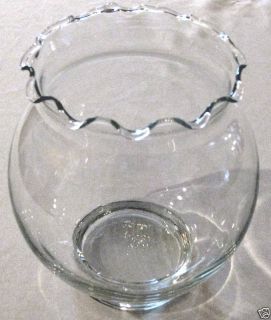 Scalloped Edge Clear Glass 5 5 Rose Bowl Vase