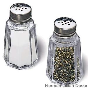 Clear Glass Paneled Kitchen Salt & Pepper Shakers