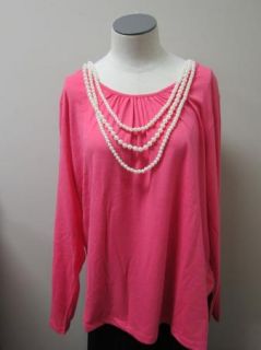 Simply. Chloe Dao Long Sleeve Top with Necklace 2X Rose Pink NWOT