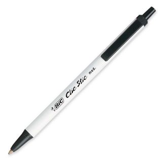 12 BIC Clic Stic Retractable Black Ball Point Pens