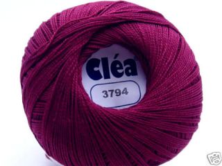 Wine Burgundy Cotton Yarn 10 Crochet Thread Clea New