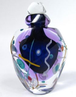 James Clarke 1992 Signed Art Glass Perfume Bottle Stopper Vanity